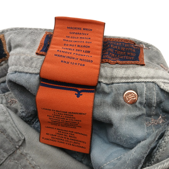 Rock Revival Boris Cropped Jeans Women’s 24 Gray Embellished Pockets Denim - Picture 10 of 14